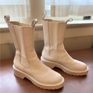 Steve Madden Cream Moto Boots